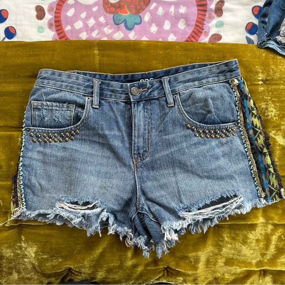 Beaded Jean Shorts